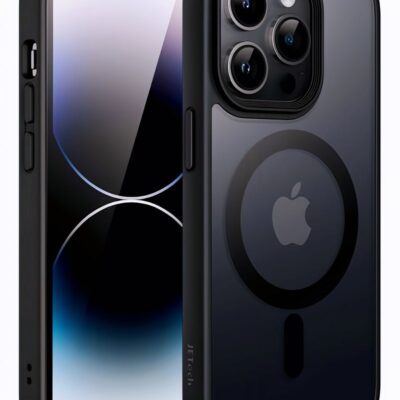 Magnetic Shockproof Fast Charging Phone Case for iPhone 16 Pro - Black Transparent Protective Cover for Magsafe Charging, Durable Slim Fit Case for Men & Women