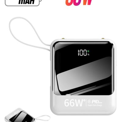Rock Pow 10000mAh Power Bank 66W Super Fast Charging Including 4 Cables, Compatible with Samsung Galaxy S23/S22/S21/S20/S10, iPhone 14/iPhone 13/iPhone 12 Series/iPad