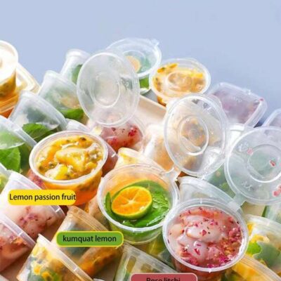 50pcs Small Packaging Boxes, Available In 25ml/50ml/100ml Sizes, Suitable For DIY Passionfruit Ice Cubes, Condiment Storage Boxes, Dipping Sauce Cups, Seasoning Containers, Lemon Ice Trays