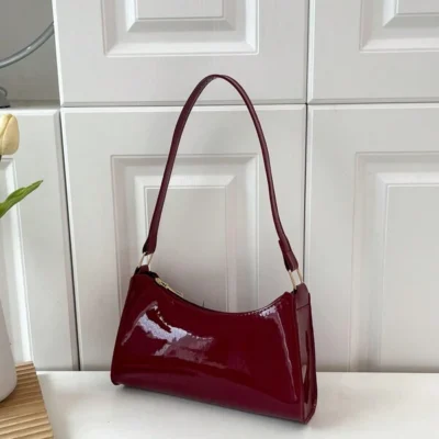 Solid Color Embossed Geometric Shoulder Bag With Zipper, Women's Shoulder Bag, Fashion Retro Zipper Bag, Casual Waterproof Handbag For Teen Girls, Women, College Students, Rookies & White-Collar Workers. Perfect For Office, Work, Business, Commute. Best Work Bag For Women., Retro Inspired Bag For Women