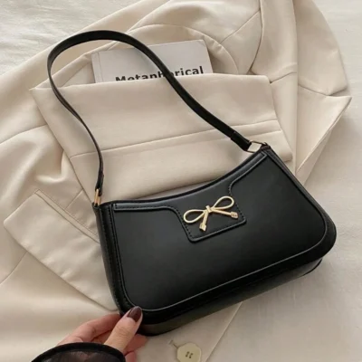 Elegant Crescent-Shaped Underarm Shoulder Bag For Women, Chic Casual Fashion, Solid Color Underarm Bag