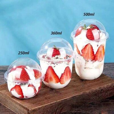 40/30/20/10pcs 250ml/360ml/500ml Round Mousse Cups With Lids, Cake And Party Food Containers, Plastic Containers With Lid, Suitable For Dessert, Cake, Fruit, Living Room, Kitchen And Office, Wedding, Party, Birthday, Picnic And Bakery, Fun And Practical Gift, Suitable For Halloween Or Christmas Party |