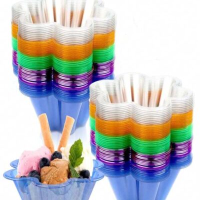 10/30pcs,Colorful Clear Plastic Ice Cream Cups - Disposable, Rust-Proof Bowls For Sundaes, Yogurt Parfaits, Appetizers, Fruit & - Perfect For Parties & Dessert Serving, Ice Cream Bowls |