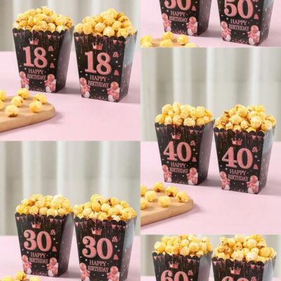 10pcs Rose Gold Birthday Paper Popcorn Boxes Disposable Food Boxes Birthday Party Food Tray French Fries Box Popcorn Cups Happy 18th 30th 40th 50th 60th Birthday Party Gift Packaging Box Candy Bag Popcorn Buckets Treat Food Boxes Containers, Birthday Party Tableware Supplies, Party Decor, Birthday Decorations, Birthday Family Holiday Party Diy Gifts Candy Food Packing Boxes, Party Favors Wedding Anniversary Mother's Day |
