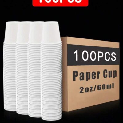 100pcs Disposable Paper Cups - 2oz/60ml, Mini Cups , Suitable For Hot & Cold Drinks (Coffee, Tea, Juice), Christmas/Halloween/Easter/Wedding/Valentine's Day Themed, Food Service Equipment & Supplies, Ideal For Home, Sampling Party Snack Containers, Office Coffee Beverage Candy Hotel Mini Rinse Cups