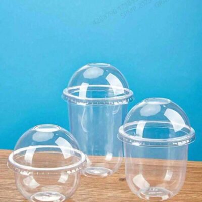 10/20/30/40 Pcs U-Shaped Bobo Cupcake Cups With Lids, Transparent Plastic Dessert Cups, Suitable For Layered Mousse And Cakes, Durable And Heat-Resistant, Great For Home Picnics, Weddings, Gatherings, Christmas, Birthdays, Parties, Party Supplies & Tableware Accessories (Stickers Not Included)