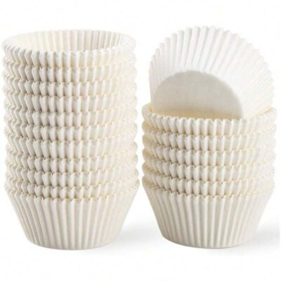 100PCS Standard White Cupcake Liner, Odorless, And Oil-Proof Baking Cup Paper, Suitable For Flat-Bottomed Pans Or Trays Or Stands |