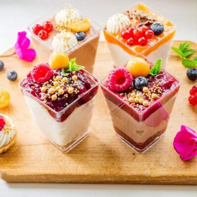 50 Pieces 5 Ounce Plastic Dessert Cups, Mini Dessert Cups, Suitable For Yogurt Parties, Appetizers, Puddings, Fruits And Ice Cream, Applicable For Birthdays, Weddings, Party Gatherings, Camping, Cake Shops, Etc,Christmas Gift |