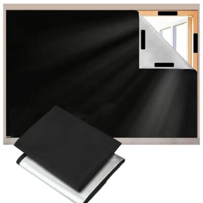 ONETO Portable Blackout Curtains With Self Adhesive Tape Travel Cuttable Sunscreen Shade Drapes For Bedroom Living Room Bathroom And Attic Blackout Curtains Width 145 cm Length 100 cm