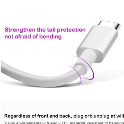 JAJEEK usb tpye c cable,Fast Charger Type c 1m,Compatible for Oppo/Huawei/Mi/Readmi/Vivo/Samsung/Realme (White, 1m)