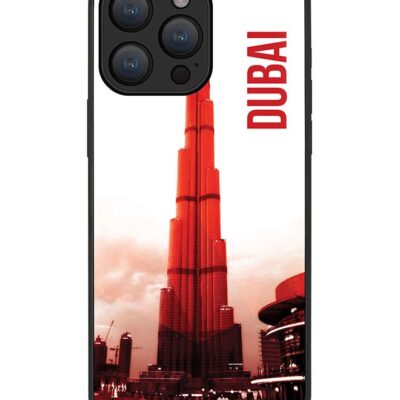 Stylizedd Cover for iPhone 15 Pro Case Rugged Black Slim fit Soft Flexible Anti Drop TPU Gel Thin Protective Phone Cases - Dubai - The Burj