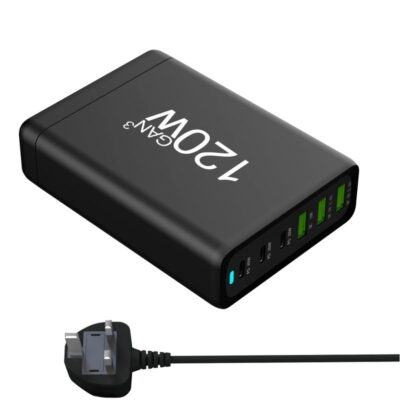 120W GaN Charger 6 Ports USB Type C PD Charger Quick Charge 3.0 USB Type C Quick Charger Mobile Phone USB Charger