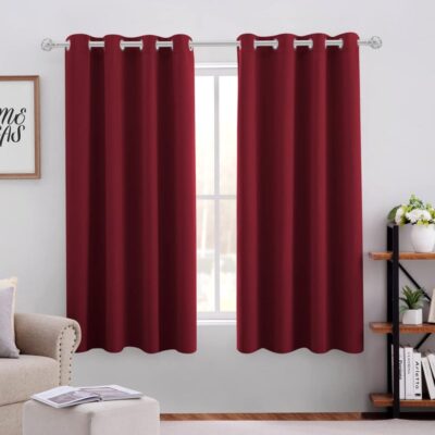KYD 1 Panel Blackout Curtains,Darkening Curtains Decorative Thread Foil Blackout Curtains, Thermal Insulated Room Darkening Curtains for Bedroom Living Room 214x132 cm