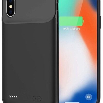 Battery Case for iPhone XS/X/10, Rechargeable 3200mAh Portable Charging Case Extended Battery Pack Cover Power Bank Charger Case for iPhone Xs/X[5.8 inch]-Black