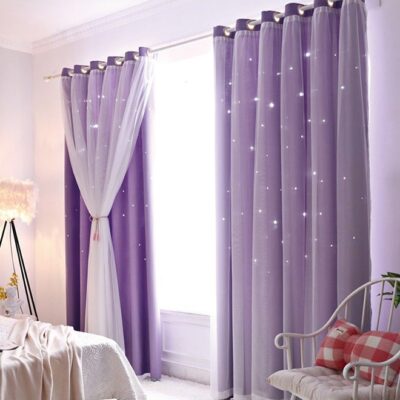 KYD 1 Panel Blackout Curtains, Decorative Thread Foil Blackout Curtains, Thermal Insulated Room Darkening Curtains for Bedroom Living Room