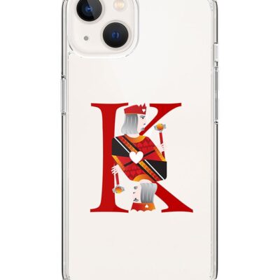 Stylizedd Classic Clear for Apple iPhone 14 Case Hybrid Soft Cover Flexible Edges Anti Drop TPU PC Gel Thin Transparent Cover [ Designed for Apple iPhone 14 ] - King Of Hearts
