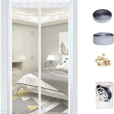 BELLSBERRY Hands-Free Magnetic Screen Door - 120x220 cm Self-Closing Mosquito Net Easy Install No Tools