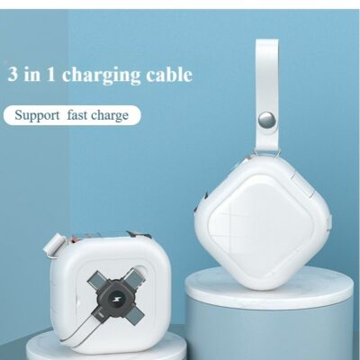 Multi Charging Cable, Retractable Multi Charging Cord 3 in 1 Fast Charger Cord, Multi Charging Adapter and Mobile Phone Holder
