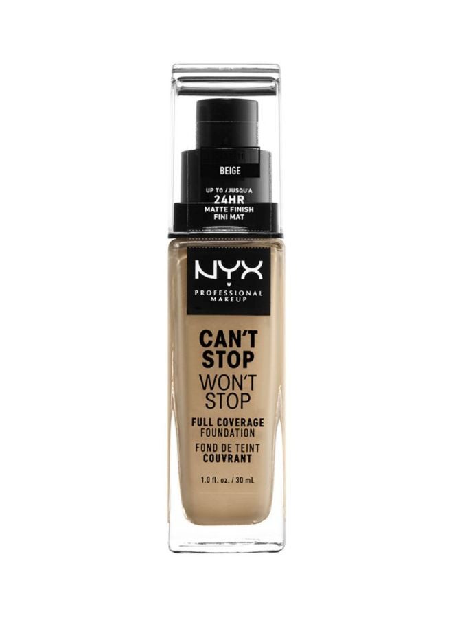 NYX PROFESSIONAL MAKEUP Can't Stop Won't Stop Full Coverage Foundation Beige