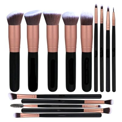 CYTHERIA 14-Piece Makeup Multi Use Brush Set Rose Gold/Black