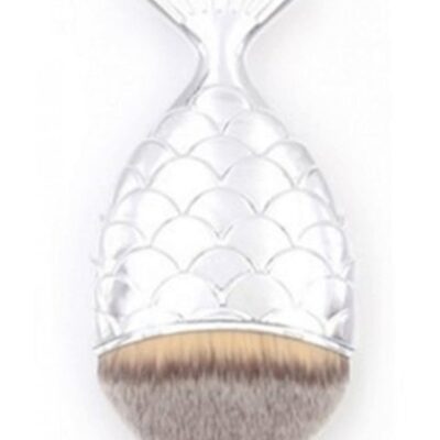 Generic Fish Tail Scale Makeup Brush Silver/Brown