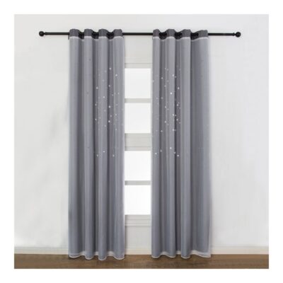 2-Piece Blackout Window Curtain Set Grey 98x39inch