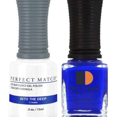 Lechat 2-Piece Perfect Match UV Gel Polish With Dare To Wear Nail Lacquer Set Into The Deep/Electric Blue