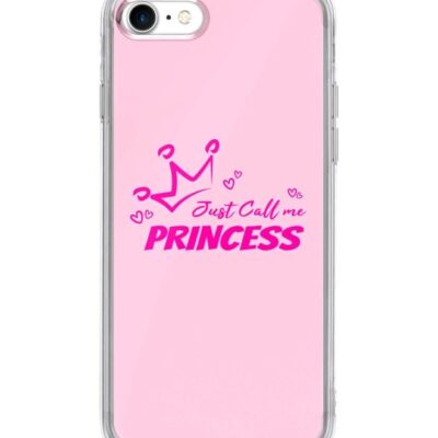 Stylizedd Classic Clear Series Just Call Me Princess Printed Case Cover For Apple iPhone 7 Pink