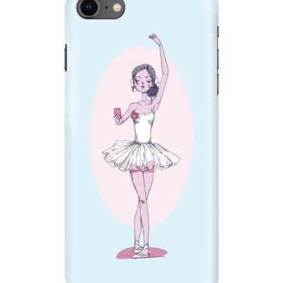 Stylizedd Snap Classic Series Twirling Ballerina Printed Case Cover For Apple iPhone 8 Blue/Pink/White