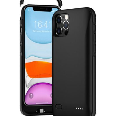 5000 mAh Ultra Slim Portable Wireless Charging Liquid Silicone Phone Protective Charger Case For iPhone12/12 Pro Black