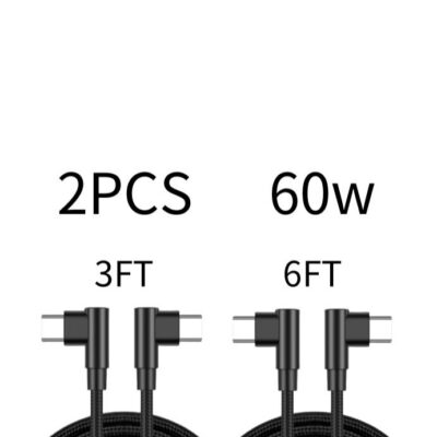 60W 2 Pack 6+6FT Type C to Type C Fast Charging Cable USBC to USBC Cord 90 Degree USB C Cable Right Angle for iPhone 16 15 Samsung Galaxy S24 S23 iPad MacBook Pixel USB C Charger