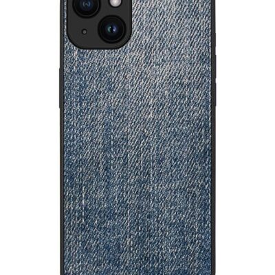 Stylizedd Cover for iPhone 15 Case Rugged Black Slim fit Soft Flexible Anti Drop TPU Gel Thin Protective Phone Cases - Dark Denim Print