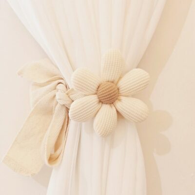 Goolsky 1pc Cute Three-dimensional Flower Curtain Bandage Tied Ornaments One-Pair Package Simple and Fresh Curtain Buckle Lace Up Hanging Ornaments
