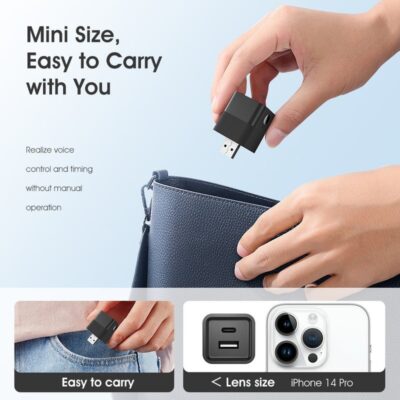 Healife Tuya Smart WiFi Type-C USB Adaptor, 2-in-1 Mini Charger with Voice Control, Works with Alexa & Google