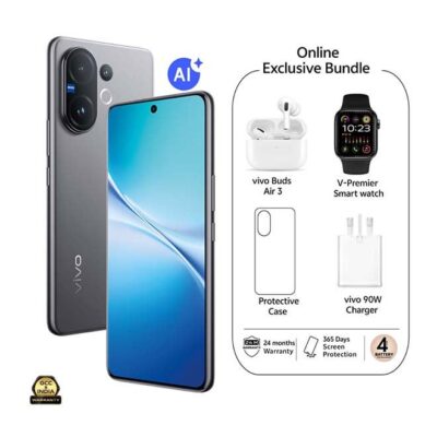 vivo V60 AI Dual SIM 5G Mist Gray 12GB RAM 512GB With Exclusive Gifts - Vivo Bud Air 3, Smart Watch, 90W Charger And 24 Months Warranty + 1 Year Screen Replacement - Middle East Version